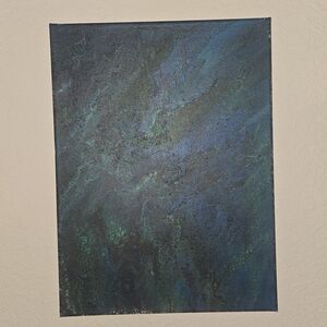 Abstract Oceanic Canvas Wall Art - Blue Green
